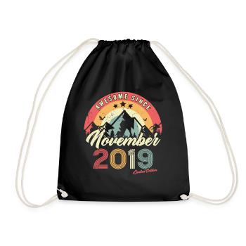 Birthday Gift In November 2019 Vintage - Drawstring Bag - black - Front