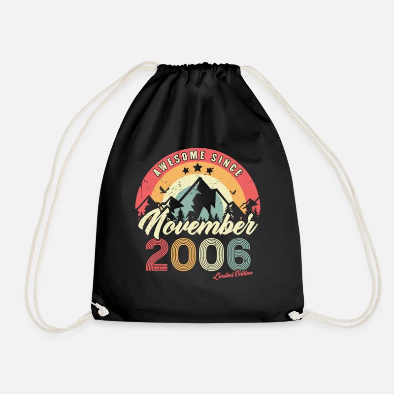 Birthday Gift In November 2006 Vintage - Drawstring Bag - black