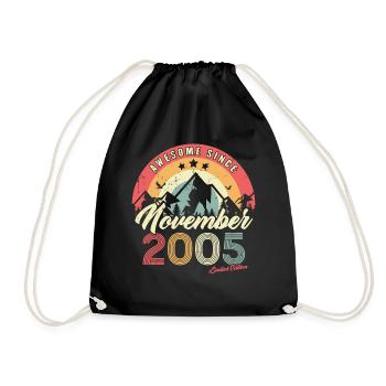 Birthday Gift In November 2005 Vintage - Drawstring Bag - black - Front