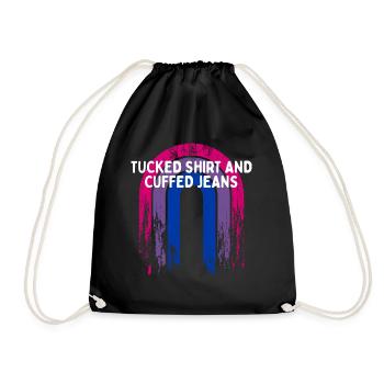 Tucked Shirt and Cuffed Jeans Bisexual LGBTQ Bi - Drawstring Bag - black - Front