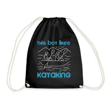 Un garçon aime le kayak Sports nautiques Le kayak - Sac de sport léger - noir - Devant