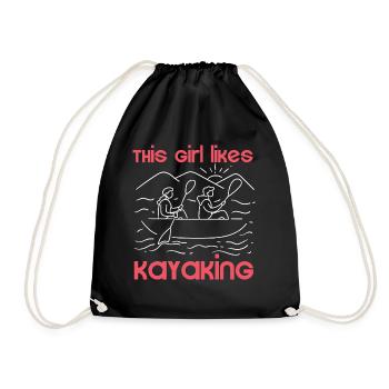 Une fille aime le kayak, les sports nautiques, le - Sac de sport léger - noir - Devant