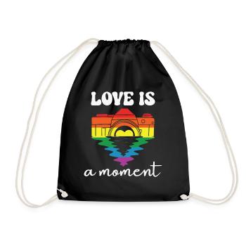 LBGT Flag Gay Pride Human Vintage Rainbow - Turnbeutel - Schwarz - Vorne
