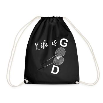 Life is Good badminton Cadeau - Sac de sport léger - noir - Devant