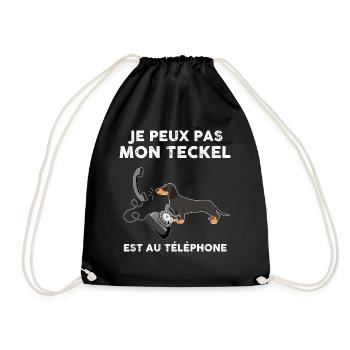 Chien Mignon Teckel Cadeau Humour Famille - Sac de sport léger - noir - Devant