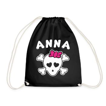 Pirate Anna Design pour les filles et les femmes - Sac de sport léger - noir - Devant