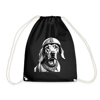 Basset Hound - Drawstring Bag - black - Front