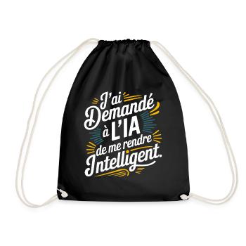 J'ai demandé à l'IA de me rendre intelligent - Sac de sport léger - noir - Devant