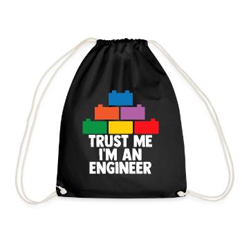 Brick Builder Brick Building Master Builder - Drawstring Bag - black - Front