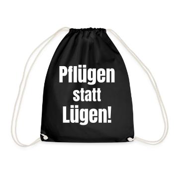 Ploughing instead of lying! - Drawstring Bag - black - Front