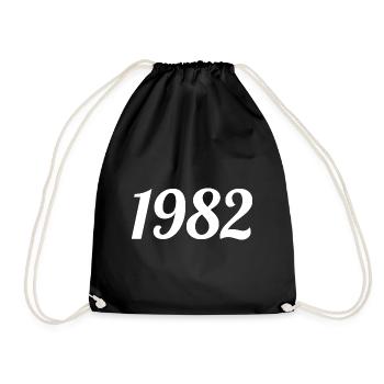 1982 Vintage 1982 Retro Birthday 1982 Gift - Drawstring Bag - black - Front