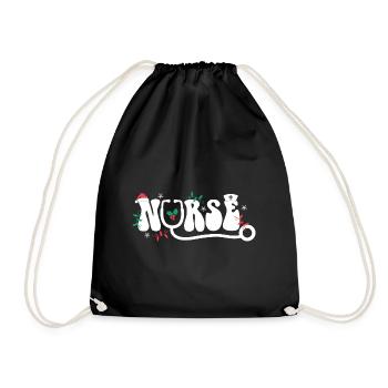 Nurse Christmas Outfit - Drawstring Bag - black - Front