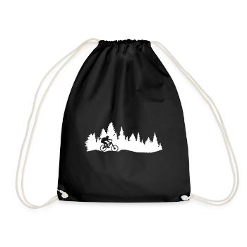 Trees - Mountain biking - - Drawstring Bag - black - Front