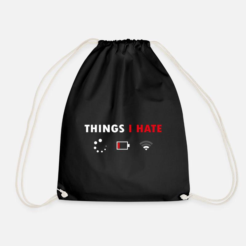 Battery empty low, no WiFi WiFi, load page - Drawstring Bag - black