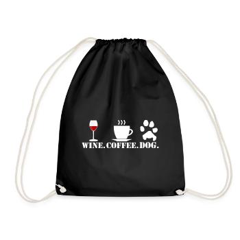 Chien de café vin rouge - Sac de sport léger - noir - Devant