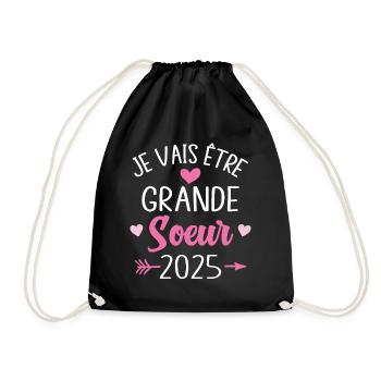 Je Vais Être Grande Sœur 2025 - Sac de sport léger - noir - Devant