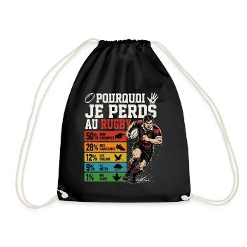 Rugby Pourquoi Je Perds Au Rugby - Sac de sport léger - noir - Devant