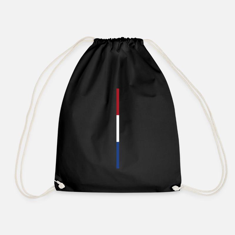 Dutch Flag Style Stripes - Drawstring Bag - black