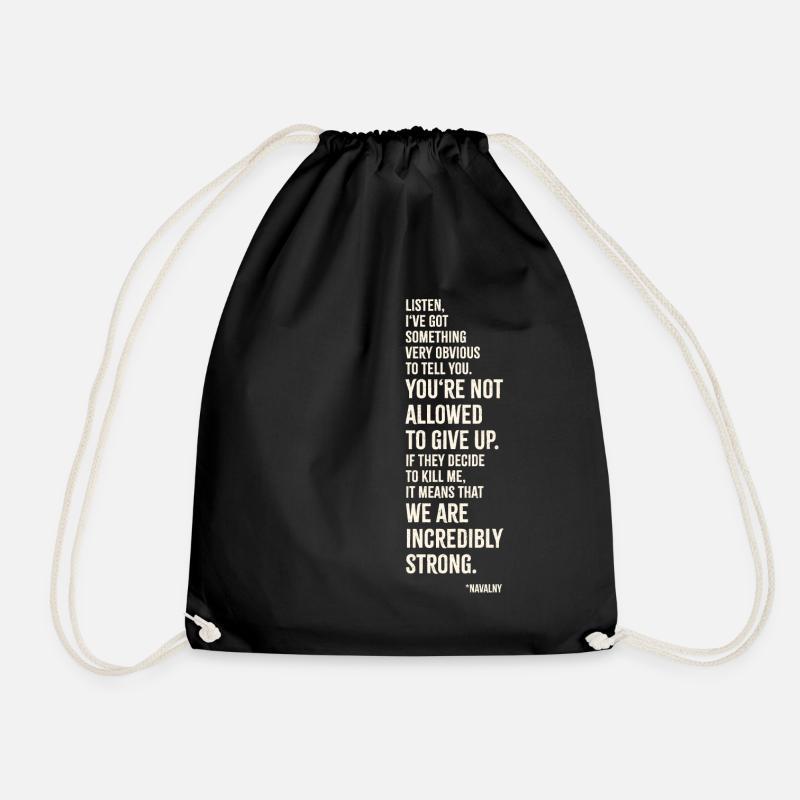 Navalni You Are Not Allowed To Give Up - Drawstring Bag - black
