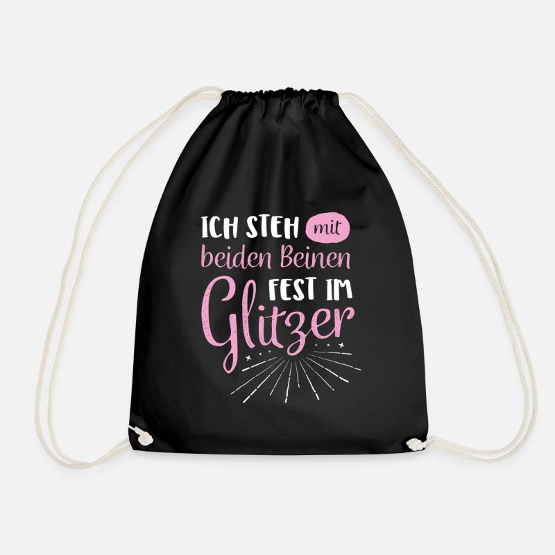 Ich steh im Glitzer - Turnbeutel - Schwarz