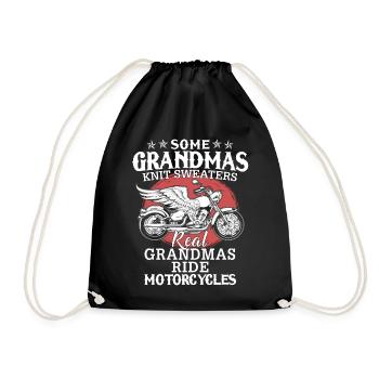 Real Grandmas Ride Motorcycles - Turnbeutel - Schwarz - Vorne