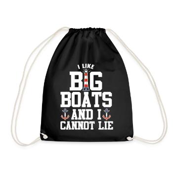 J'aime les gros bateaux et je ne peux pas mentir - Sac de sport léger - noir - Devant