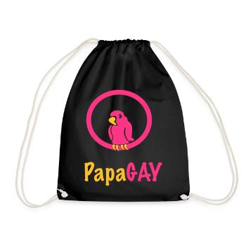 PapaGAY / Papagei / Schwul / Gay 2c - Sac de sport léger - noir - Devant