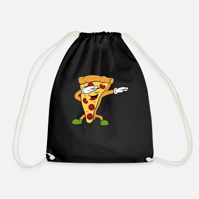 Pizza T-Shirt Pizzamann Pizzafigur Geschenkidee - Turnbeutel - Schwarz