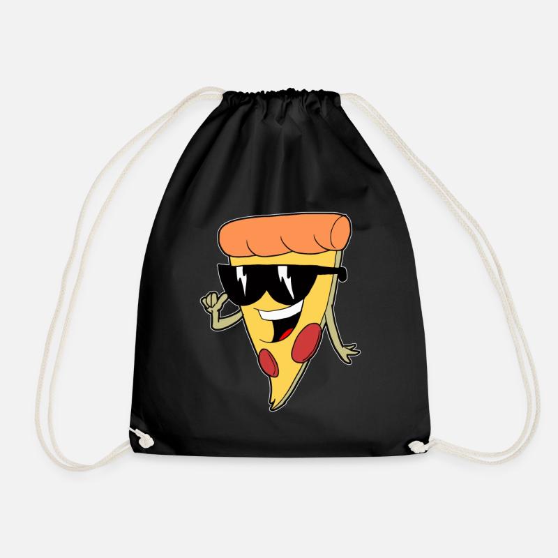 Lustige Pizza mit Sonnenbrille coole Geschenkidee - Turnbeutel - Schwarz