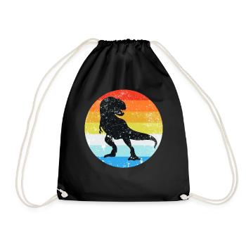 T-Rex Dinosaure Rétro Vintage - Sac de sport léger - noir - Devant
