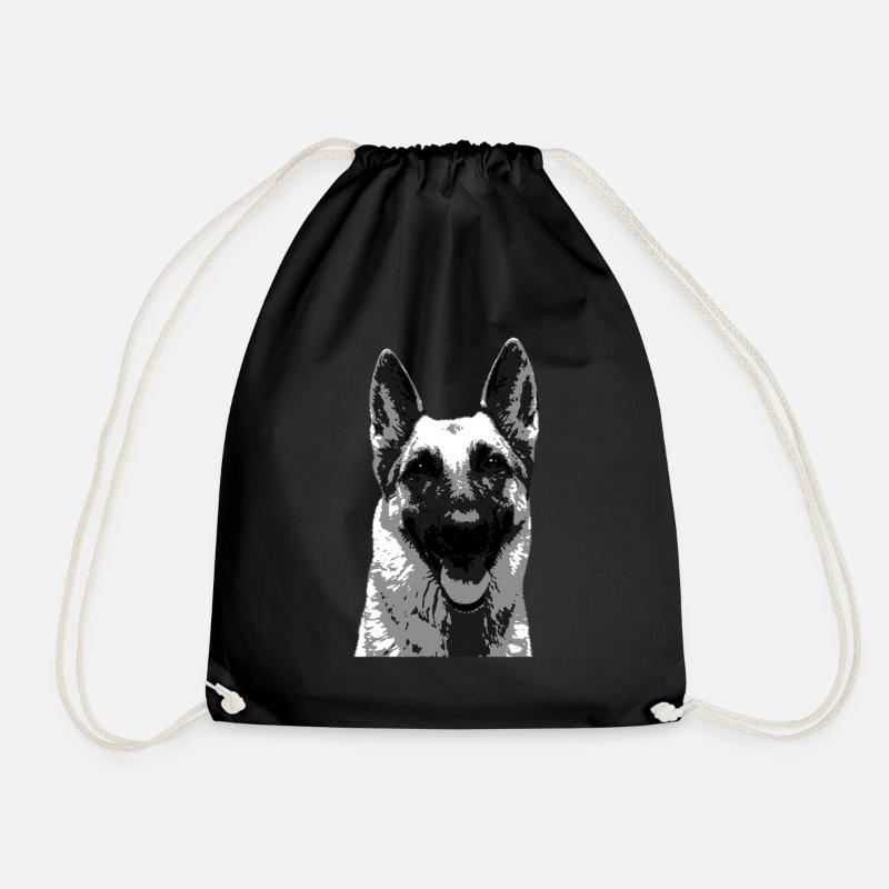 Schäferhund - deutscher Schäferhund Kopf Geschenk - Turnbeutel - Schwarz
