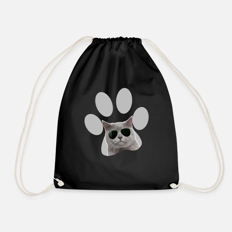 Lustige BKH Britisch Kurzhaar Katze mit Brille - Turnbeutel - Schwarz