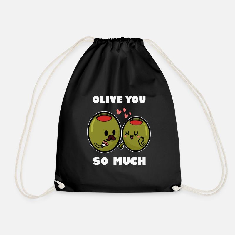 Oliven Geschenk - Turnbeutel - Schwarz