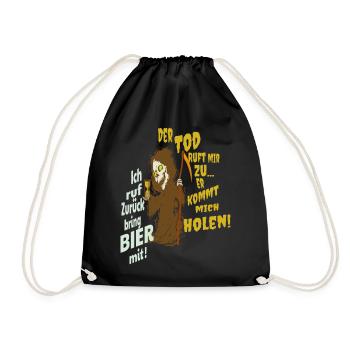 Funny grim reaper - Drawstring Bag - black - Front