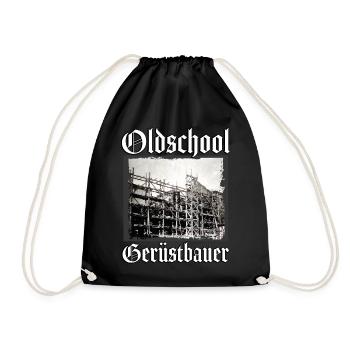 Gerüstbauer Shirt / Oldschool Gerüstbauer bedruckt - Turnbeutel - Schwarz - Vorne