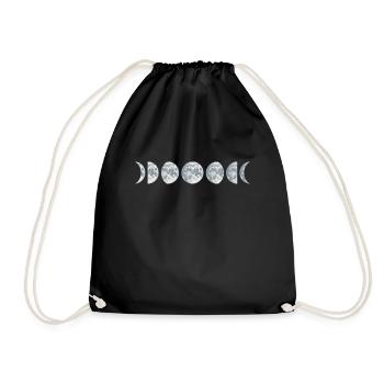 Mondphasen / Weltraumgeschenk / Mondphasen Tees / Phasen - Turnbeutel - Schwarz - Vorne