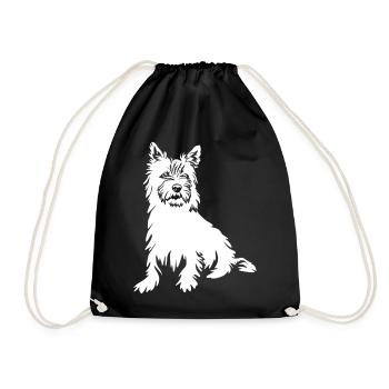 Cairn Terrier "Black Edition" - Turnbeutel - Schwarz - Vorne