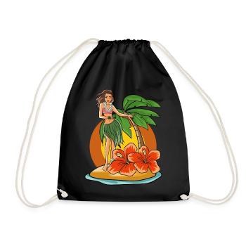 Hawaii Hula Mädchen - Turnbeutel - Schwarz - Vorne