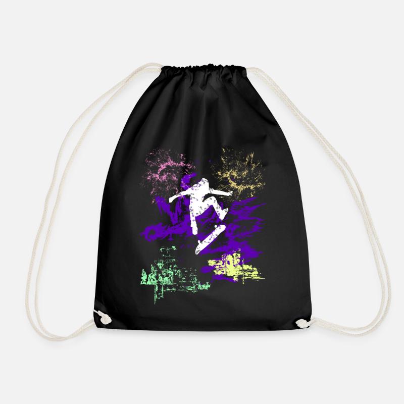 Skater - Drawstring Bag - black