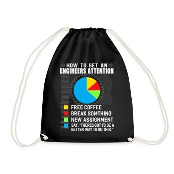 Engineer mechanical engineering electrical engineering gift - Drawstring Bag - black - Front