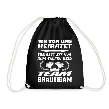 Team Bräutigam - Turnbeutel - Schwarz - Vorne