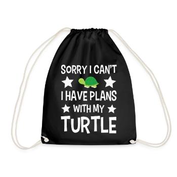 Schildkröte Schildkröten - Turnbeutel - Schwarz - Vorne