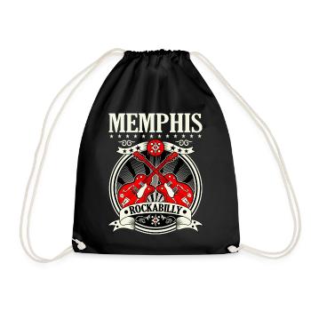 Rockabilly Style Memphis Tennessee Retro Rockers - Drawstring Bag - black - Front