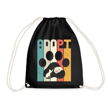 Adopt Cat - Turnbeutel - Schwarz - Vorne