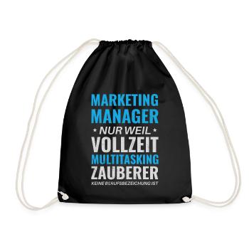 Marketing Manager – Multitasking Zauberer - Turnbeutel - Schwarz - Vorne