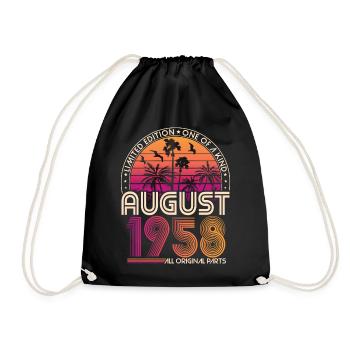Août 1958 Vintage Anniversaire Rétro Cadeau - Sac de sport léger - noir - Devant