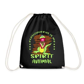 Pensioner Dinosaurus - Drawstring Bag - black - Front