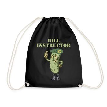 Dill Instructor Essiggurke Lustige Gurke Geschenk - Turnbeutel - Schwarz - Vorne