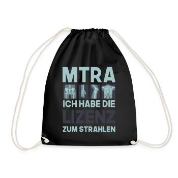 MTRA, Ich habe die Lizenz zum Strahlen, Radiologie - Turnbeutel - Schwarz - Vorne