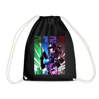 2123 - Drawstring Bag - black - Front